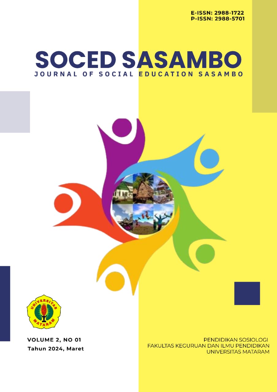 					View Vol. 2 No. 01 (2024): Journal of Social Education Sasambo (SOCED SASAMBO)
				